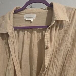 Anthropologie Cotton Beige Shirt